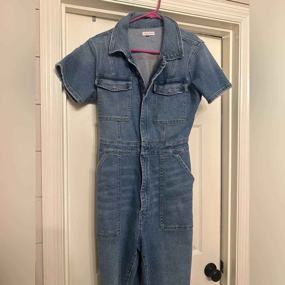 Good American denim jumpsuit